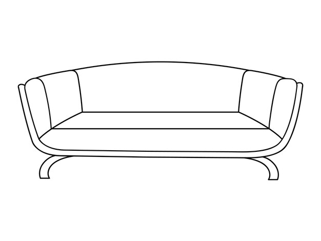 Línea de sofá Iconos Diseño de muebles Colección de ilustración de sofá Conjunto de muebles modernos
