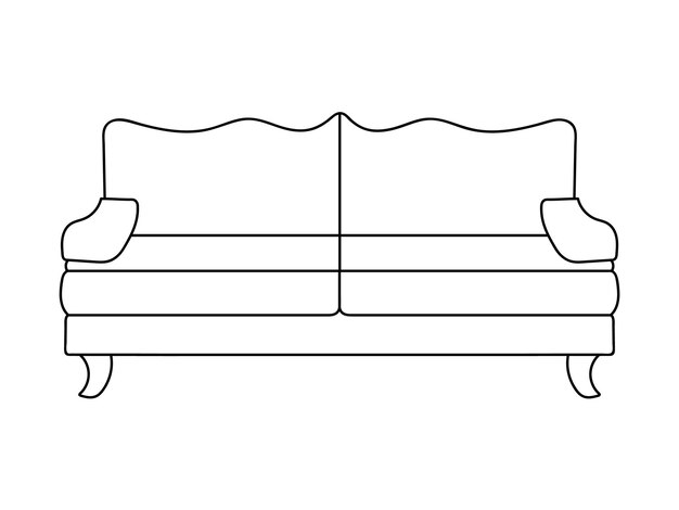 Línea de sofá Iconos Diseño de muebles Colección de ilustración de sofá Conjunto de muebles modernos