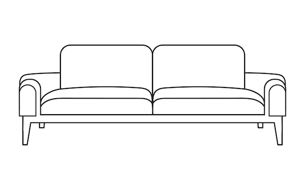 Línea de sofá Iconos Diseño de muebles Colección de ilustración de sofá Conjunto de muebles modernos