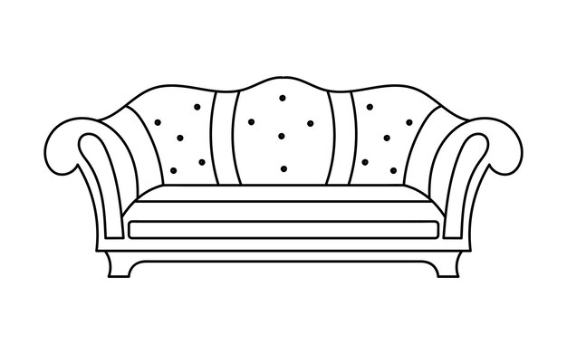 Línea de sofá Iconos Diseño de muebles Colección de ilustración de sofá Conjunto de muebles modernos