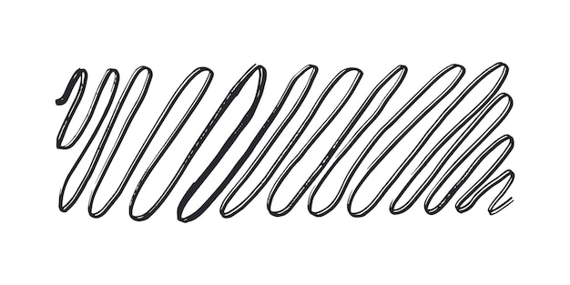 Línea de textura de patrón horizontal dibujada a mano Tinta de pluma de dibujo de sombreado y rayado dibujar dibujo a lápiz Estilo de rasguño de garabato Forma negra sobre fondo blanco Diseño gráfico vintage Ilustración vectorial