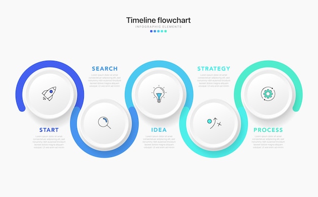 línea de tiempo 3 4 5 6 7 opciones infografía para presentaciones diagrama de proceso de flujo de trabajo informe de diagrama de flujo