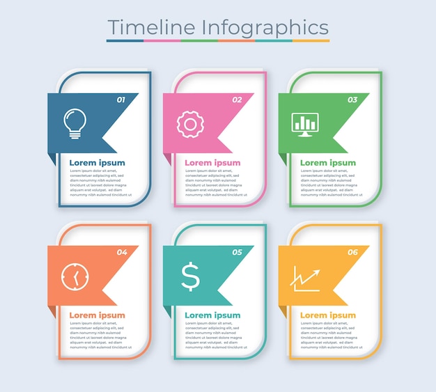 Línea de tiempo diseño infográfico diagrama de iconos de marketing visualización de datos comerciales con pasos o procesos