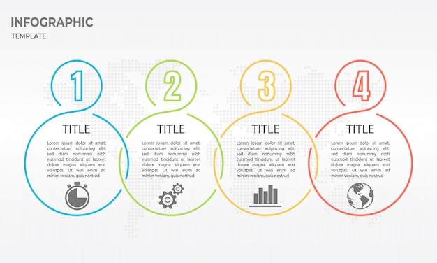 Línea de tiempo infografía diseño de línea delgada