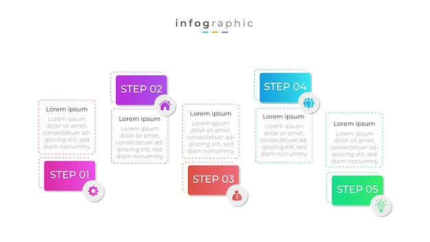 Línea de tiempo de infografía empresarial moderna y diseño de presentación.
