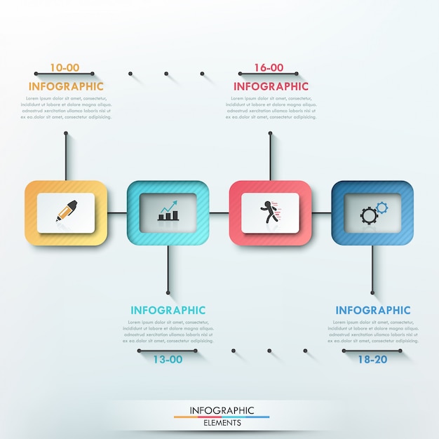 Línea de tiempo de infografía moderna