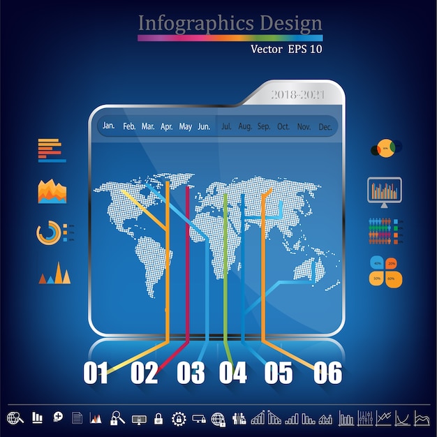 Vector línea de tiempo infografía.