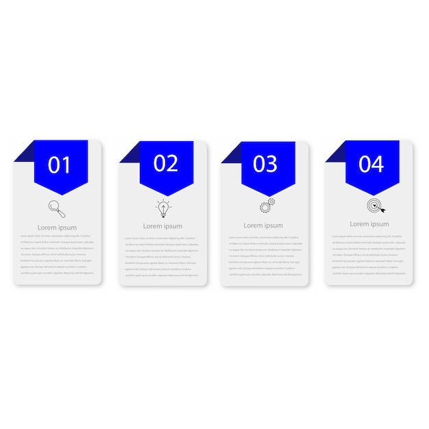 Línea de tiempo infográfica vertical 4 pasos para el éxito plantilla Línea de tiempos Mapa de ruta de hitos Negocio