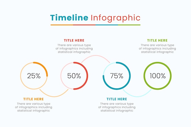 Línea de tiempo plantilla de diseño de infografía de negocios para presentaciones Concepto de negocio con 4 pasos