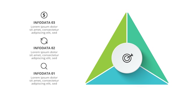 Línea de tiempo con plantilla infográfica de 3 elementos para presentaciones de negocios web ilustración vectorial