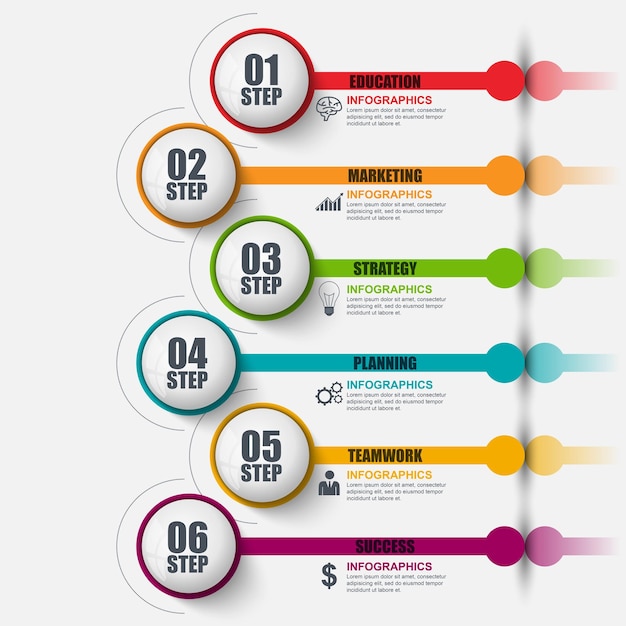 línea de tiempo de la plantilla vectorial de infografías