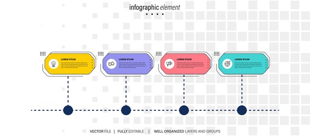 Línea de tiempo de vector libre con plantilla de infografía de fechas