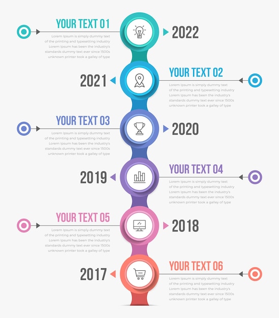 Línea de tiempo vertical infografía