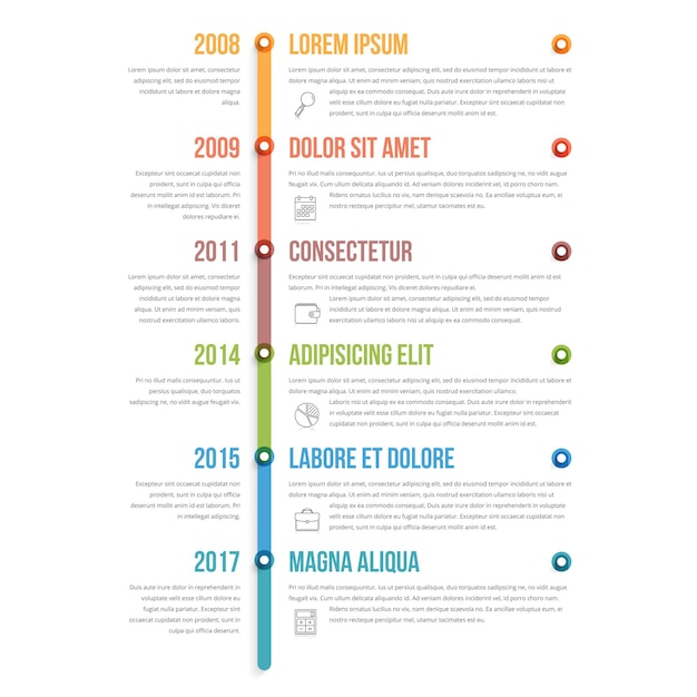 Línea de tiempo vertical Infografía