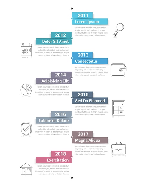Línea de tiempo vertical Infografía