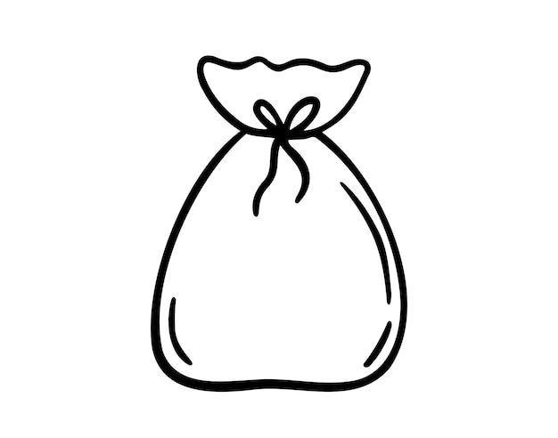línea tradicional coreana de año nuevo bolsa de la suerte pukchumoni garabateo icono dibujado a mano contorno dibujo línea clipart símbolo