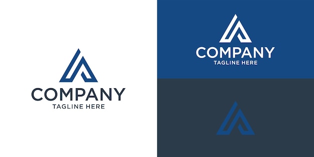 Línea triangular abstracta forma del logotipo letra A