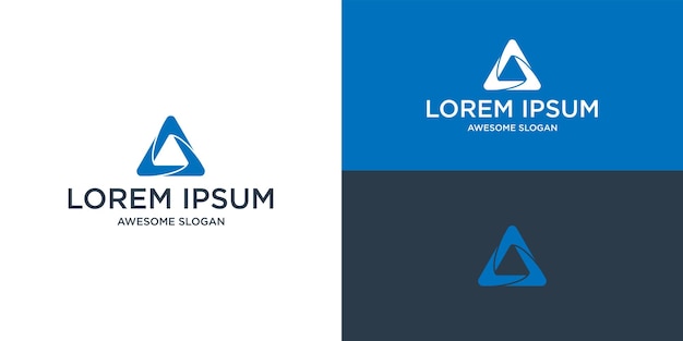 Línea triangular abstracta forma del logotipo letra A
