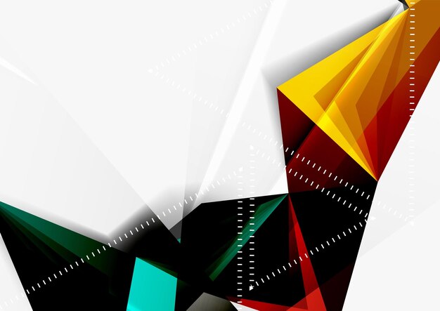 Línea de triángulo 3d de estilo polivinílico bajo vectorial