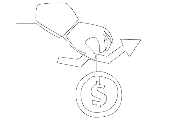 una línea de vector de mercado de capitales. Ilustración de concepto de línea simple de tendencia económica para negocios