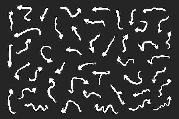 Línea vectorial dibujada a mano divertida iconos de rebote lúdicos salto blanco movimiento grueso