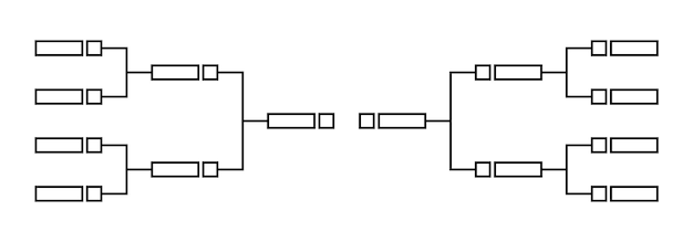 Línea vectorial o esquema de campeonato torneo de eliminación individual soporte o diagrama de árbol