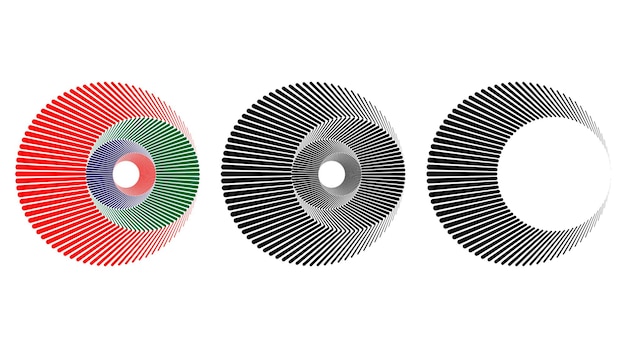 Línea de velocidad radial perspectiva vector de radio de golpe círculo giratorio como