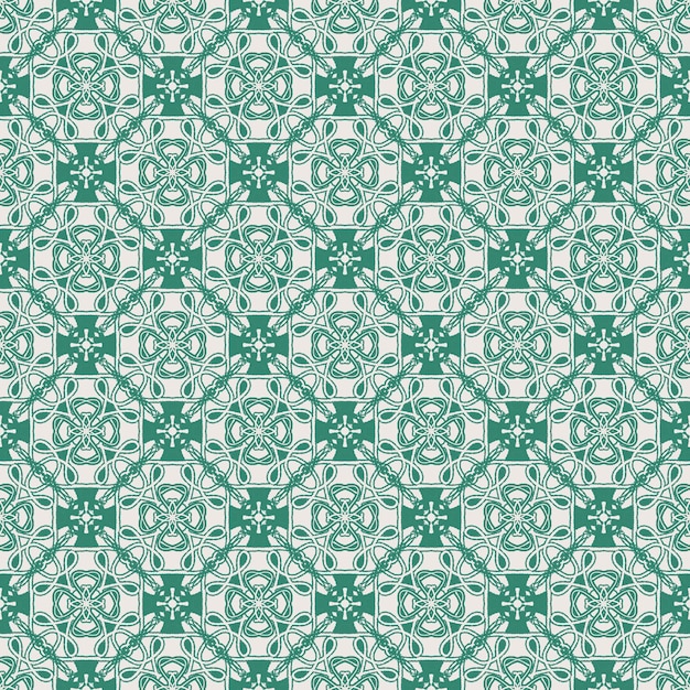 Línea verde claro y formas mandala abstracto de patrones sin fisuras fondo tejido decorativo indio