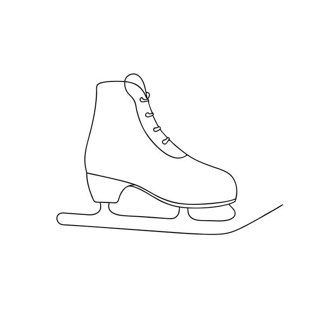 La línea de zapatos de patinaje sobre hielo