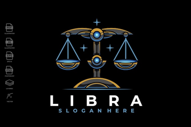 Vector lineart zodiac libra logo tatuaje imagen ilustración papel pintado arte vector plantilla diseño