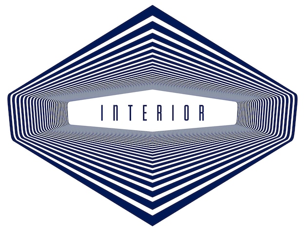 Líneas abstractas 3D en fondo vectorial de perspectiva, elemento de diseño de moda moderno, diseño de estilo fresco para carteles publicitarios, pancartas y portadas, plantilla retro.