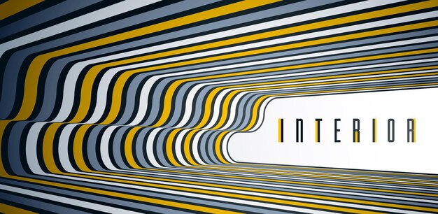 Líneas abstractas 3D en fondo vectorial de perspectiva, elemento de diseño de moda moderno, diseño de estilo fresco para carteles publicitarios, pancartas y portadas, plantilla retro.