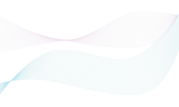 Líneas abstractas azules y violetas sobre un fondo blanco Arte lineal Ilustración vectorial Líneas