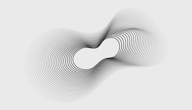 Líneas abstractas curvas en negro que crean un elegante fondo de diseño de movimiento