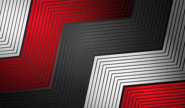 Líneas abstractas en el fondo en forma de triángulo para el diseño del elemento material negro rojo blanco