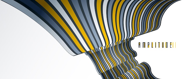 Líneas abstractas en fondo vectorial abstracto de perspectiva dimensional 3D, diseño de diseño funky genial, plantilla retro de los años 70.