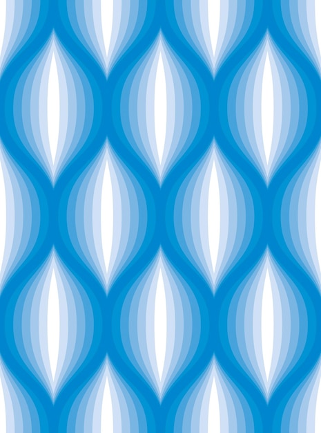 Líneas abstractas geométricas de patrones sin fisuras, vector repetir fondo de tela sin fin. La curva ondulada da forma a un motivo repetido de moda. Utilizable para tela, papel tapiz, envoltura, web e impresión. Color azul.