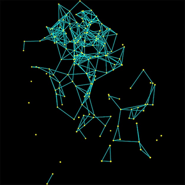 Líneas abstractas intrincadas y formas aleatorias en un fondo oscuro que crean una estética audaz y moderna