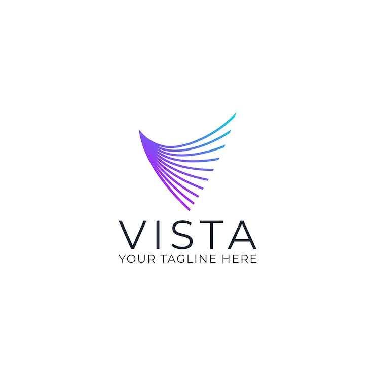 Vector líneas abstractas logotipo en forma de letra v
