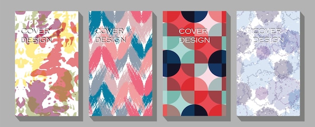 Líneas abstractas modernas en líneas y fondo artístico con diferentes formas para decoración de paredes, tarjetas postales o diseño de portadas de folletos