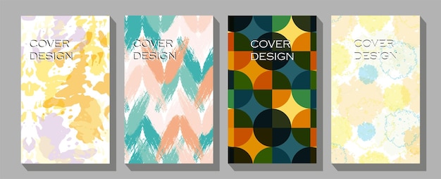 Líneas abstractas modernas en líneas y fondo artístico con diferentes formas para decoración de paredes, tarjetas postales o diseño de portadas de folletos