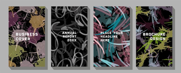 Líneas abstractas modernas en líneas y fondo artístico con diferentes formas para decoración de paredes, tarjetas postales o diseño de portadas de folletos