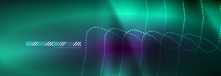 Vector líneas abstractas de neón brillantes plantilla tecno futurista