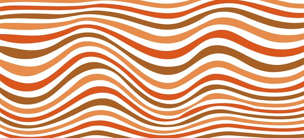 Líneas abstractas de la onda en el estilo retro de los años 70 Fondo de patrón vectorial