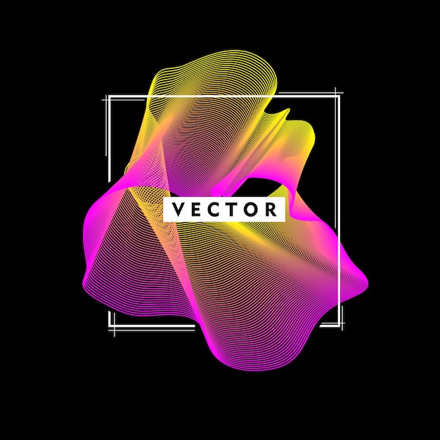 Líneas abstractas onduladas con marcos para carteles de banner y otros diseños Ilustración vectorial