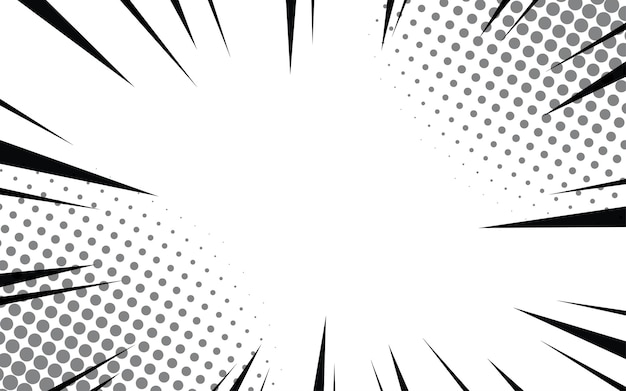 Líneas de acción de cómics de fondo Marcos de velocidad de manga acción de superhéroes Ilustración vectorial retro en blanco y negro