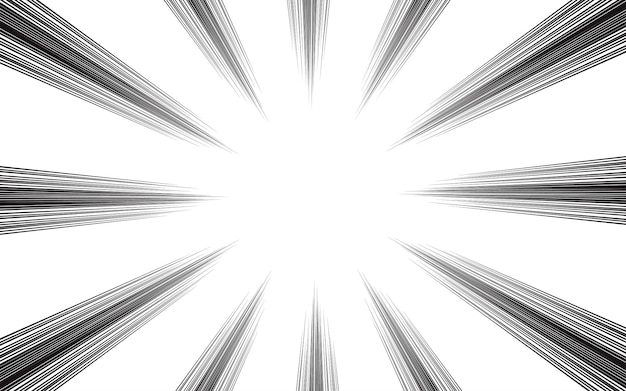 Líneas de acción de cómics Línea de velocidad Marco de manga Ilustración vectorial retro en blanco y negro