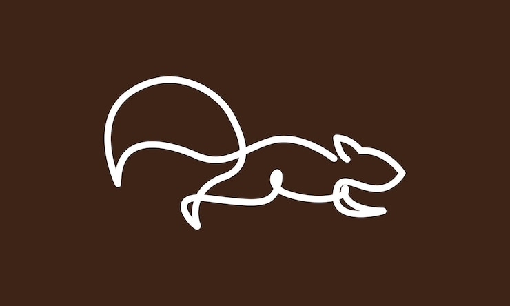 Vector líneas animal ardilla salto logo vector símbolo icono diseño ilustración