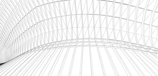 Líneas de arquitectura geométrica estructura del marco espacial de fondo