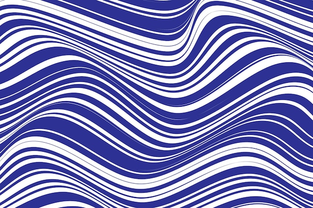 Líneas azules y blancas onduladas Una ilusión óptica abstracta
